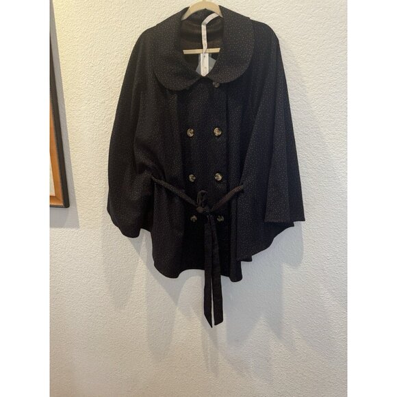 NWT Melissa McCarthy Seven 7 womens 3X Reversible cape navy blue & gold bronze - Picture 5 of 7